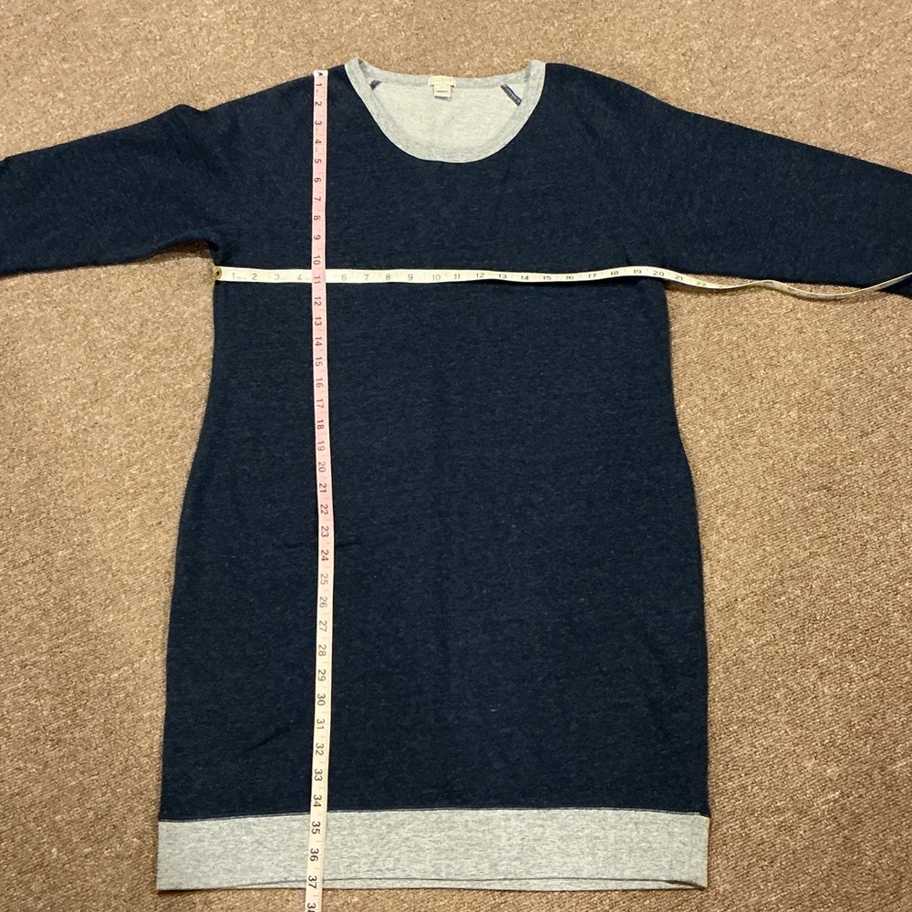 J. Crew Navy Sweatshirt Dress - Knee Length cotton blend EUC. Size XL
